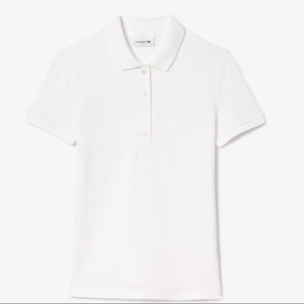 Lacoste Women's L.12.D Slim Fit Stretch Mini Piqué Polo Sz 34